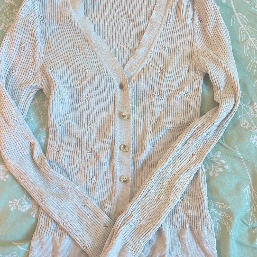 White cardigan